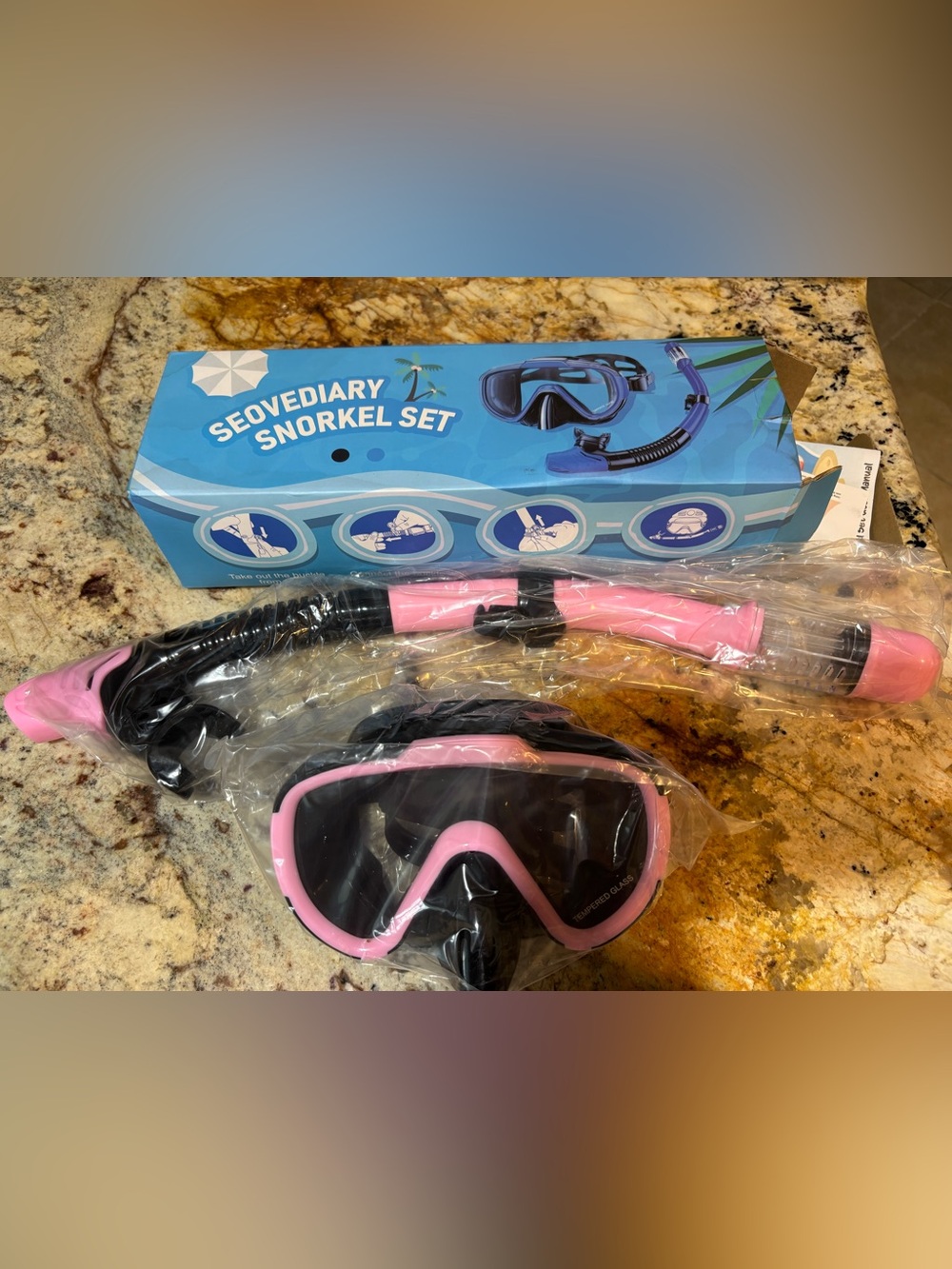 Pink Adult's Snorkel Mask and Tube Set - Snorkel Set